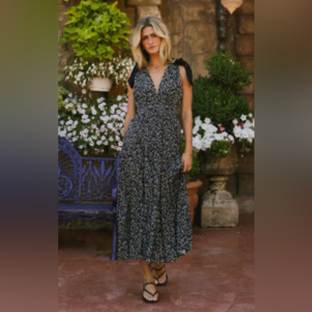 Böhme Josephine Floral Tie Strap Dress sz M